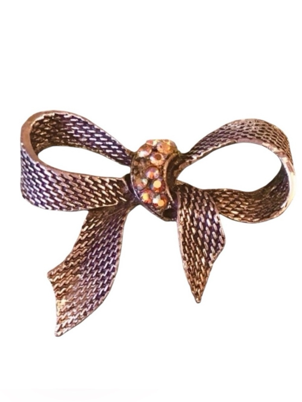 Vintage 1950’s Large Rhinestone Bow Brooch in Silver, Heavy Weight‎